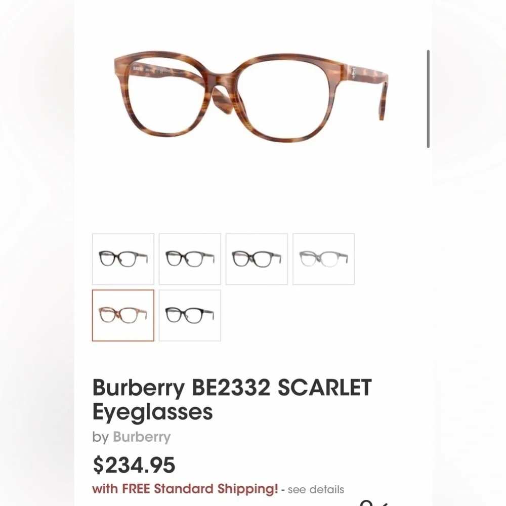 Burberry BE2332 SCARLET Eyeglasses Frames Only EUC